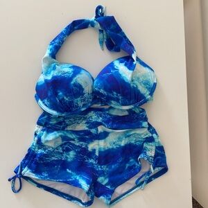 Venus Blue Tie-Dye Two-Piece Swimsuit
